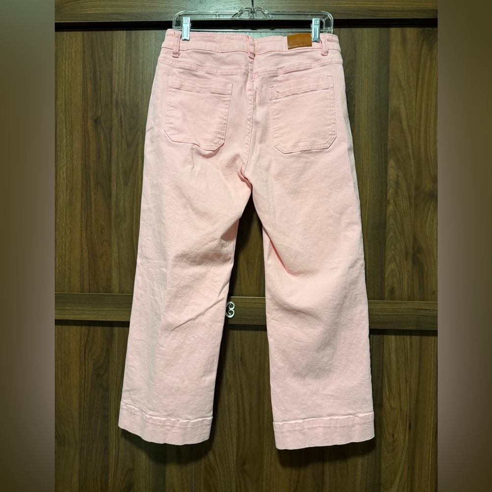 Pink Cropped Wide Leg Pants - Picture 2 of 4